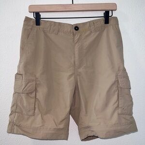 Men's Magellan Outdoors Brown Water Repellent Cargo Fish Gear Shorts size small